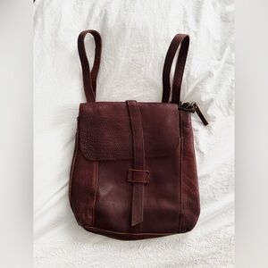 Lifetime Leather Convertible Reddish Brown Backpack